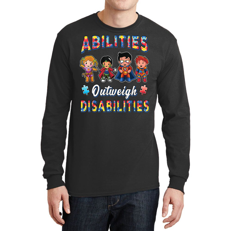 Autism Awareness Shirt Boys Abilities Outweigh Disabilities T Shirt Long Sleeve Shirts by RosalbaIncorvaia | Artistshot