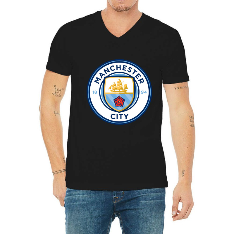 *manchester City V-Neck Tee by jun store | Artistshot