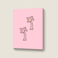 Pink Palm Trees Portrait Canvas Print | Artistshot