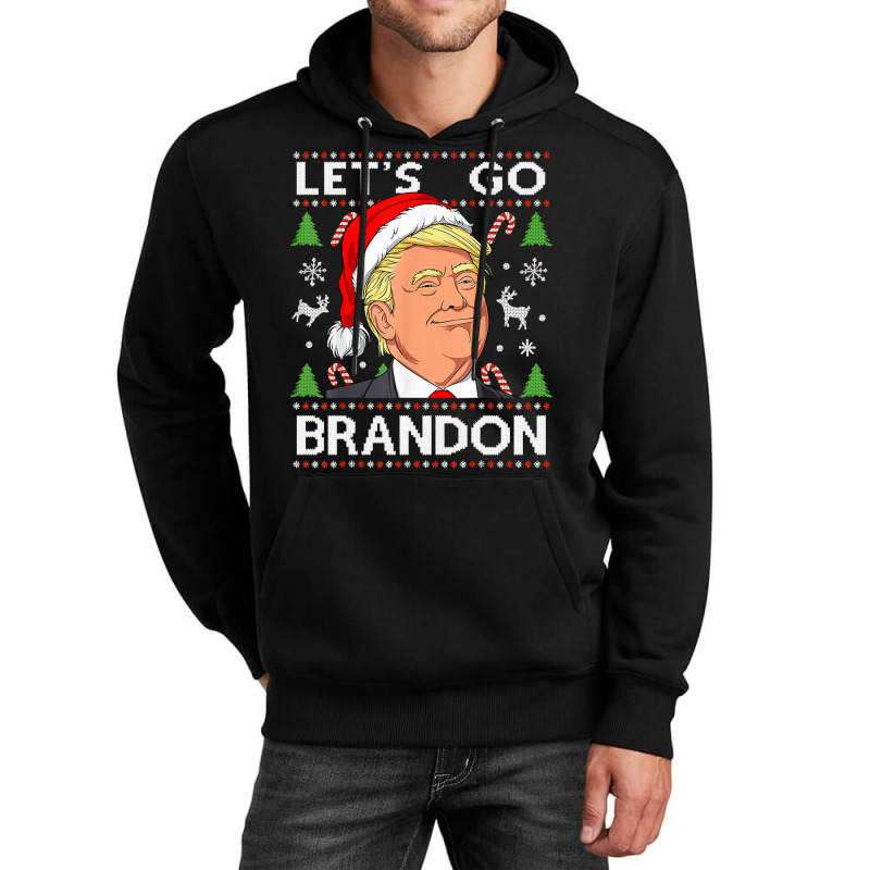 Funny Let's Go Brandon Trump Ugly Christmas Sweater Vintage Unisex Hoodie | Artistshot