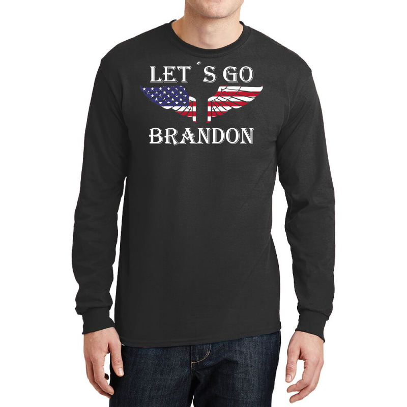 Let´s Go Brandon American Flag Us An.gel Wings Long Sleeve Shirts | Artistshot