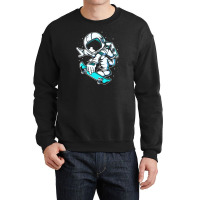 Astronaut Skateboard Jump Crewneck Sweatshirt | Artistshot