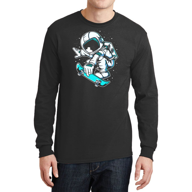 Astronaut Skateboard Jump Long Sleeve Shirts | Artistshot