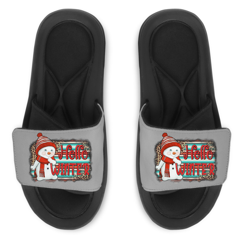 Hello Winter Baby Snowman Slide Sandal | Artistshot