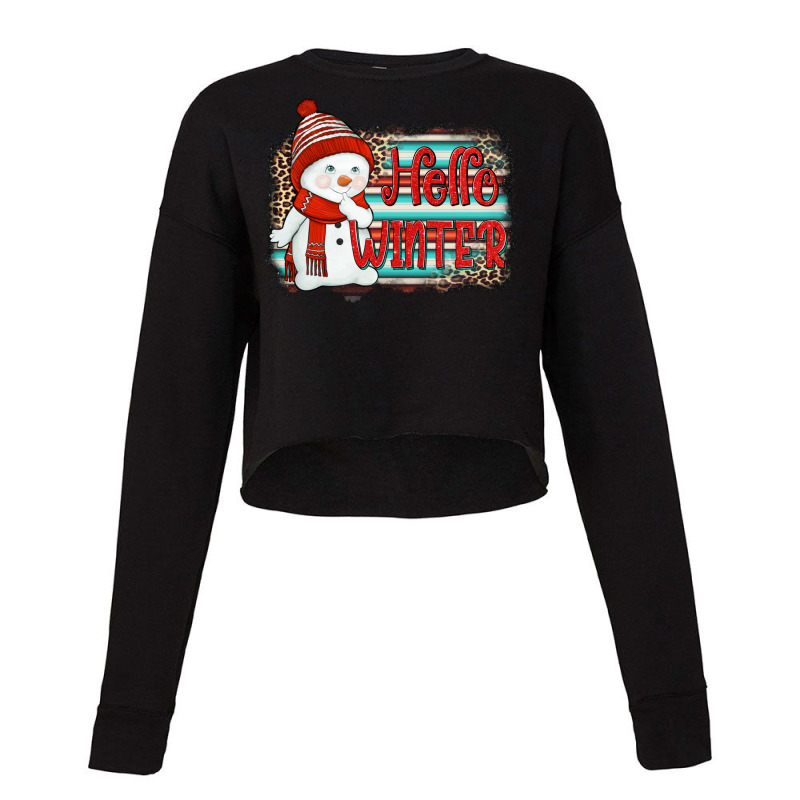 Hello Winter Baby Snowman Cropped Sweater | Artistshot