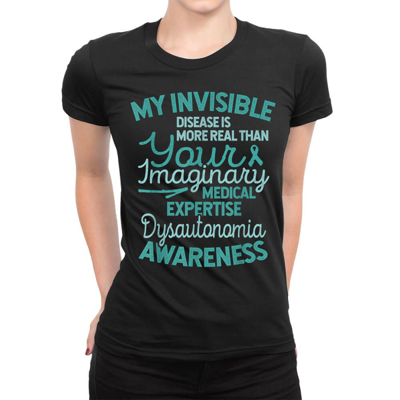 Invisible Disease Awareness Pots, Dysautonomia Awareness T Shirt Ladies Fitted T-Shirt by RosalbaIncorvaia | Artistshot