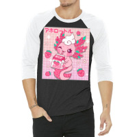 Kawaii Axolotl Strawberry Milk Shake Carton Japanese Anime Premium T S 3/4 Sleeve Shirt | Artistshot