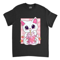 Strawberry Milkshake Cat For Women Girls, Kawaii Anime Neko Classic T-shirt | Artistshot