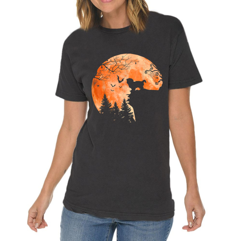 Shih Tzu And Moon Silhouette Dog Lover Halloween Vintage T-shirt | Artistshot