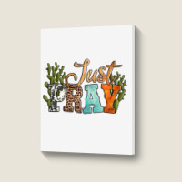 Just Pray With Texas Cactus Portrait Canvas Print | Artistshot