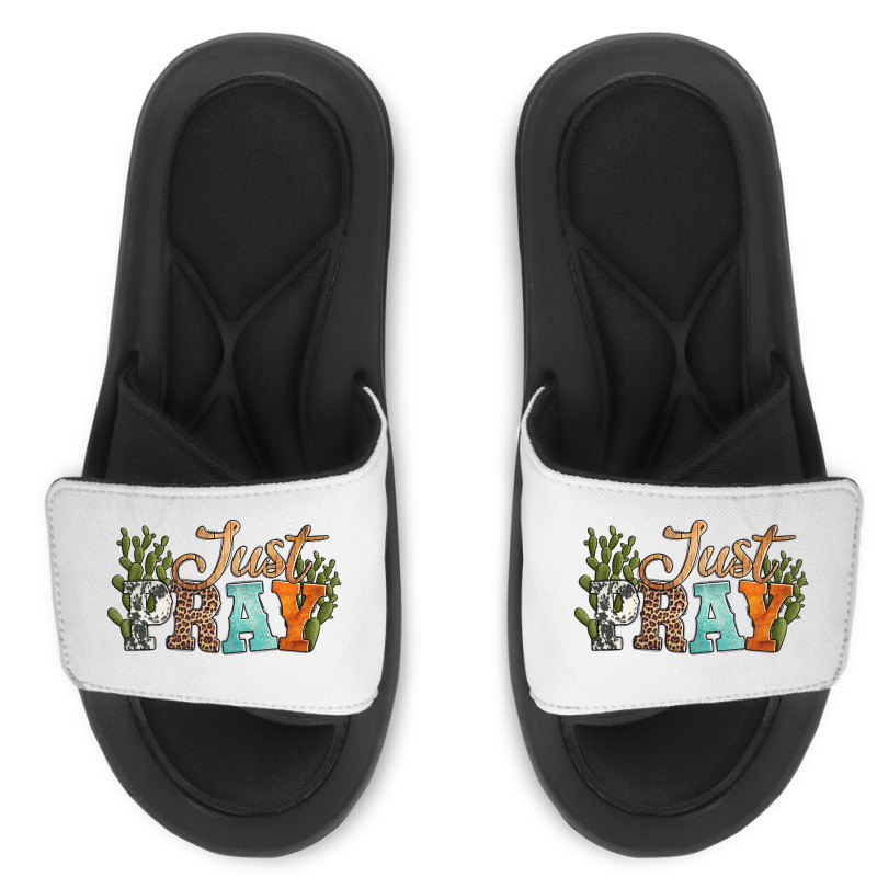 Just Pray With Texas Cactus Slide Sandal | Artistshot