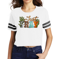 Just Pray With Texas Cactus Scorecard Crop Tee | Artistshot