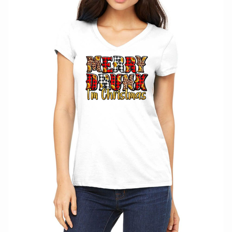 Merry Drunk I'm Christmas Women's V-neck T-shirt | Artistshot