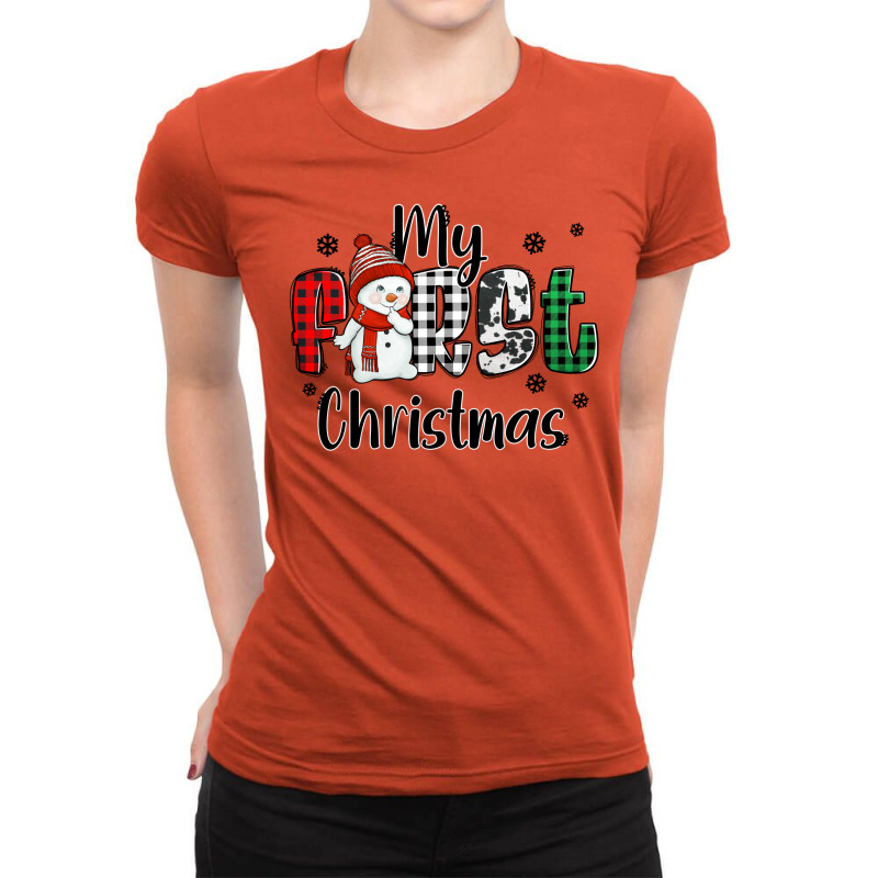 My First Christmas Baby Snowman Ladies Fitted T-shirt | Artistshot