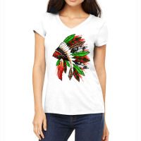 Western Christmas Native American Headdress Women's V-neck T-shirt | Artistshot