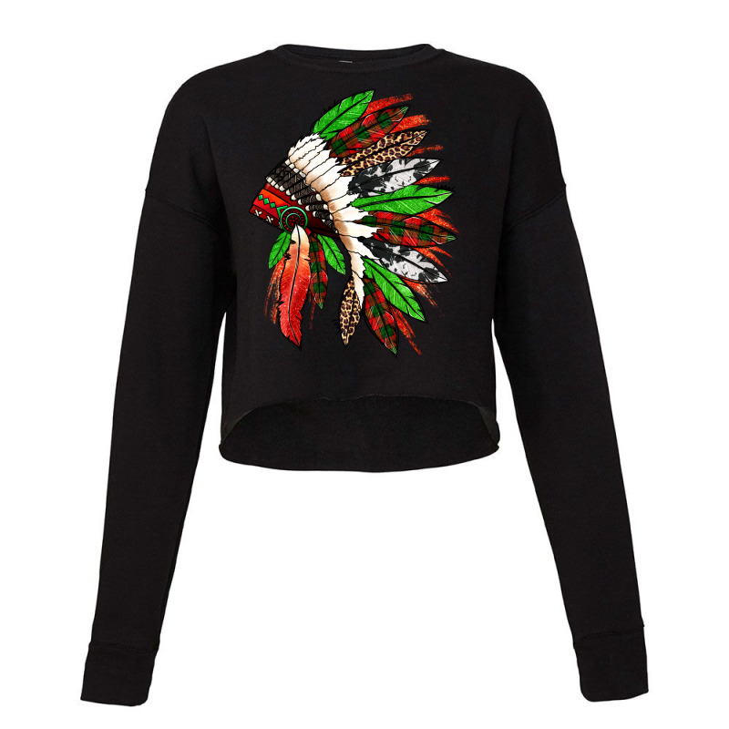 Western Christmas Native American Headdress Cropped Sweater | Artistshot