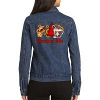 Christmas Vibes Cookies And Hot Cocoa Ladies Denim Jacket | Artistshot