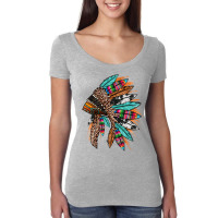 Western Patterned Headdress Native American Women's Triblend Scoop T-shirt | Artistshot