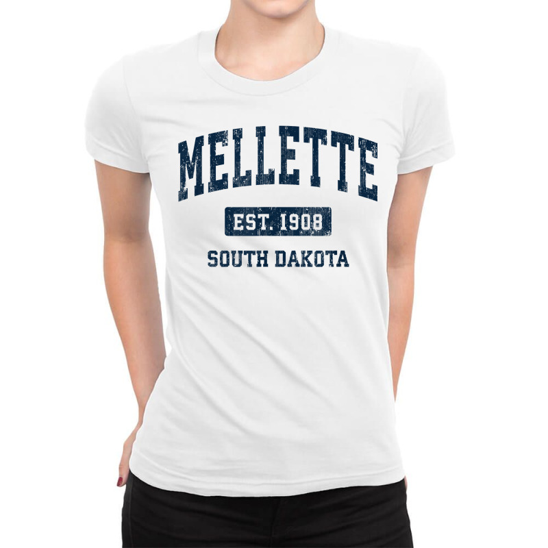 Mellette South Dakota Sd Vintage Athletic Sports Design T Shirt Ladies Fitted T-Shirt by yodishsaraveks | Artistshot