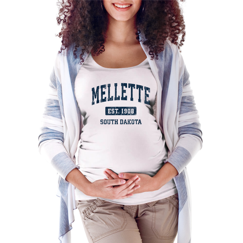 Mellette South Dakota Sd Vintage Athletic Sports Design T Shirt Maternity Scoop Neck T-shirt by yodishsaraveks | Artistshot