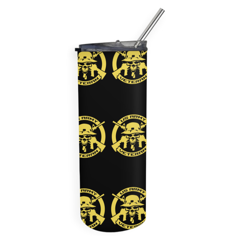 Army Veteran Skull Military Skinny Tumbler | Artistshot