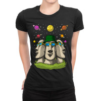 Hippie Easter Island Statues Psychedelic Moai Heads Ladies Fitted T-shirt | Artistshot