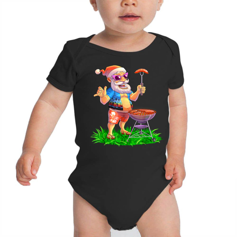 Santa Claus Bbq Party Grill Smoker Steak Sausage Christmas T Shirt Baby Bodysuit by rostinoko | Artistshot