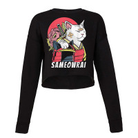 Japanese Cat Samurai Katana Sameowrai Anime Funny T Shirt Cropped Sweater | Artistshot