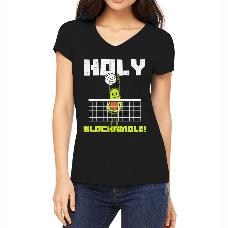 Holy Blockamole Avocado Volleyball Player Blocker Men Women T Shirt Women's V-Neck T-Shirt by bakien89 | Artistshot