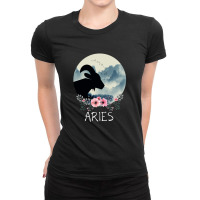 Aries Floral Zodiac For Dark Ladies Fitted T-shirt | Artistshot