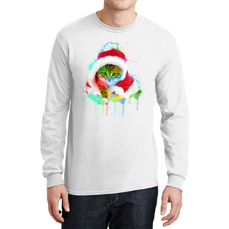 Merry Christmas Cat Long Sleeve Shirts | Artistshot