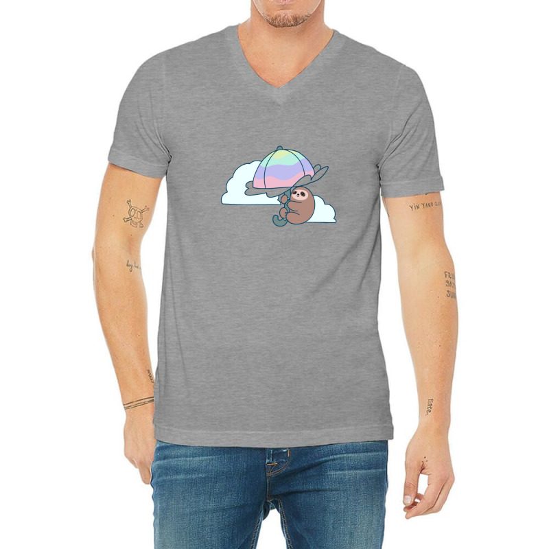 Parasol Sloth V-Neck Tee by BLACKSTONE | Artistshot