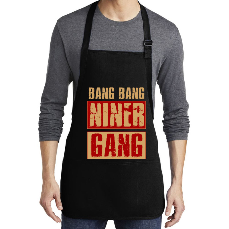 Bang Bang Niner Gang Football Cool Long Sleeve Medium-length Apron | Artistshot