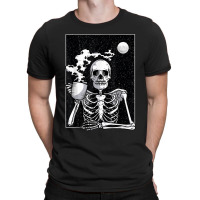 Skeleton Drinking Coffee Halloween Costume T Shirt T-shirt | Artistshot