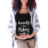 Cute Christian Bible Verse Quote Beauty From Ashes Retro Maternity Scoop Neck T-shirt | Artistshot