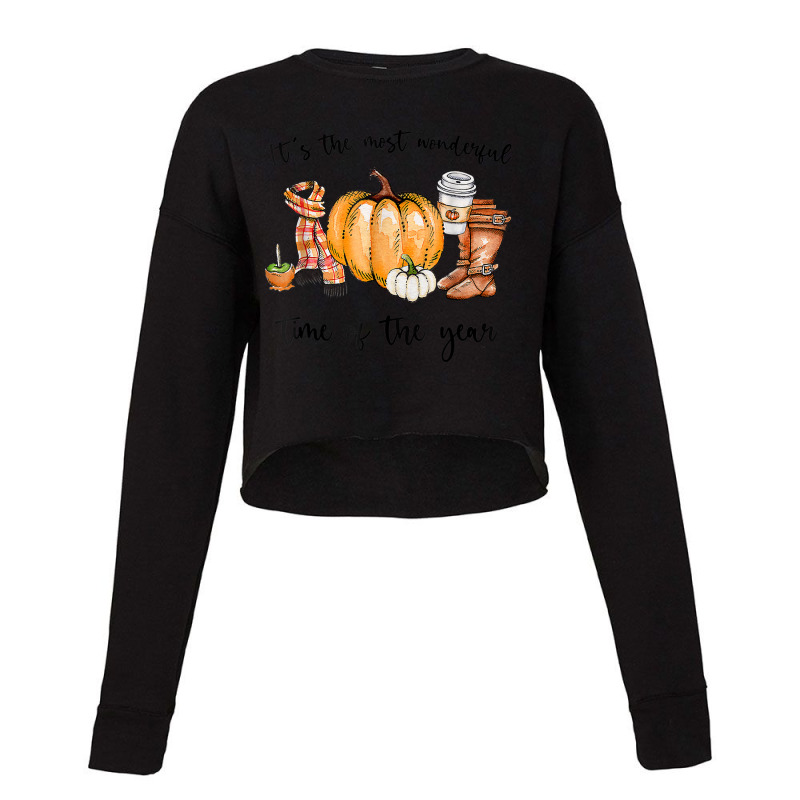 It's The Most Wonderful Time Of The Year Happy Thanksgiving Cropped Sweater by Artist-Shannon | Artistshot