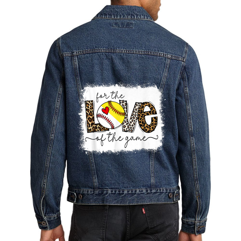 Leopard For The Love Of The Game Baseball Softball Game Day Men Denim Jacket by Artist-Shannon | Artistshot