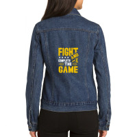 Fight And Complete The Game Ladies Denim Jacket | Artistshot