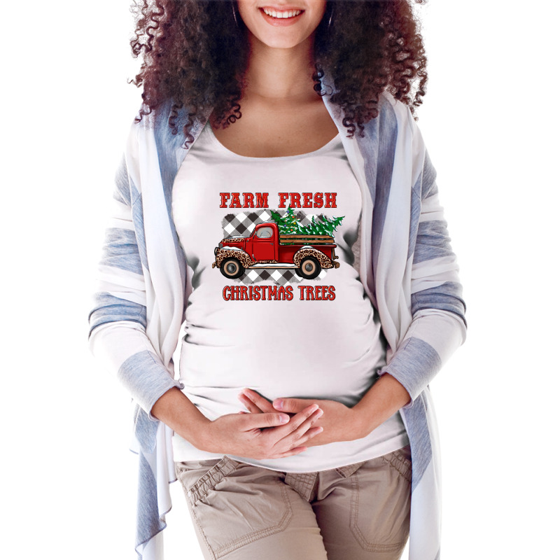 Farm Fresh Christmas Trees Maternity Scoop Neck T-shirt by GaiasDesignStudioArt | Artistshot