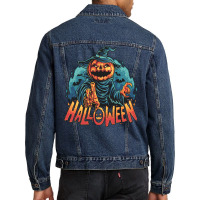 Halloween Scary Pumpkin Head T  Shirt Halloween Scary Pumpkin Head T Men Denim Jacket | Artistshot