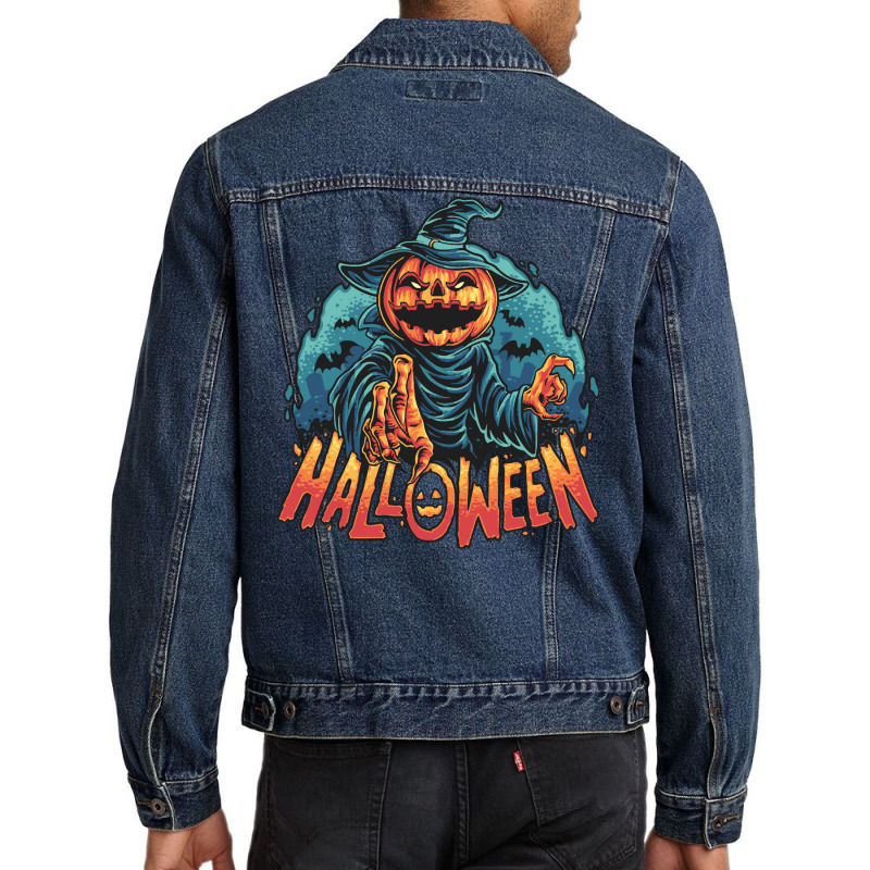 Halloween Scary Pumpkin Head T  Shirt Halloween Scary Pumpkin Head T Men Denim Jacket by oweber478 | Artistshot