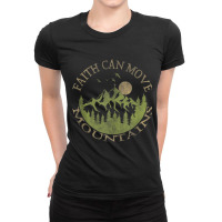 Faith Can Move Mountains Jesus Christian Bible Mens Funny Ladies Fitted T-shirt | Artistshot