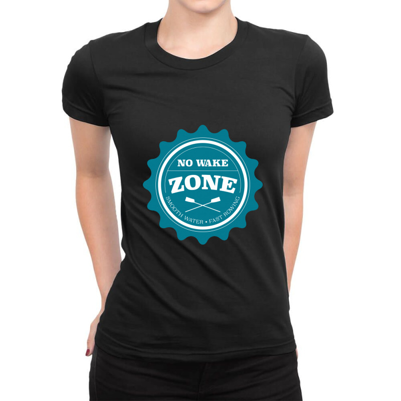 No Wake Zone Rowing Club Ladies Fitted T-Shirt by earlrhea | Artistshot