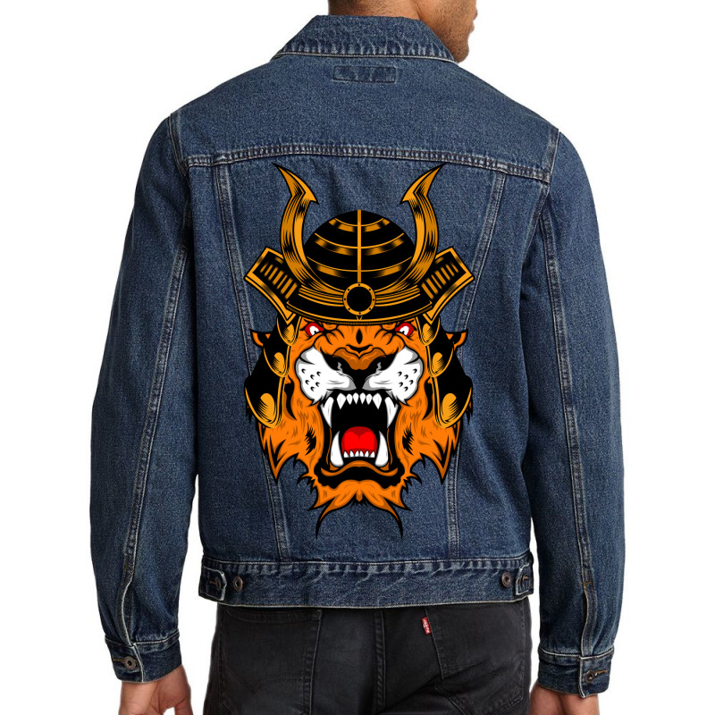 Samurai Tiger Vector Men Denim Jacket | Artistshot