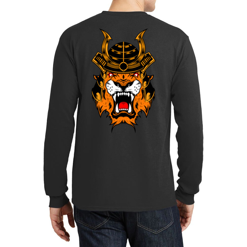 Samurai Tiger Vector Long Sleeve Shirts | Artistshot