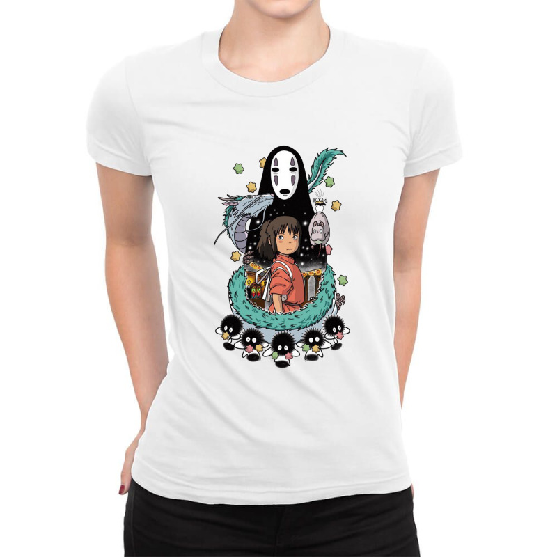 Best Studio Anime Movie Ladies Fitted T-Shirt by hillarybernard | Artistshot