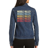 Middle Valley Tennessee Middle Valley Tn Retro Vintage Text T Shirt Ladies Denim Jacket | Artistshot