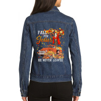 Fall For Jesus He Never Leaves - Cross Jesus Christian Lover Gift Men Ladies Denim Jacket | Artistshot