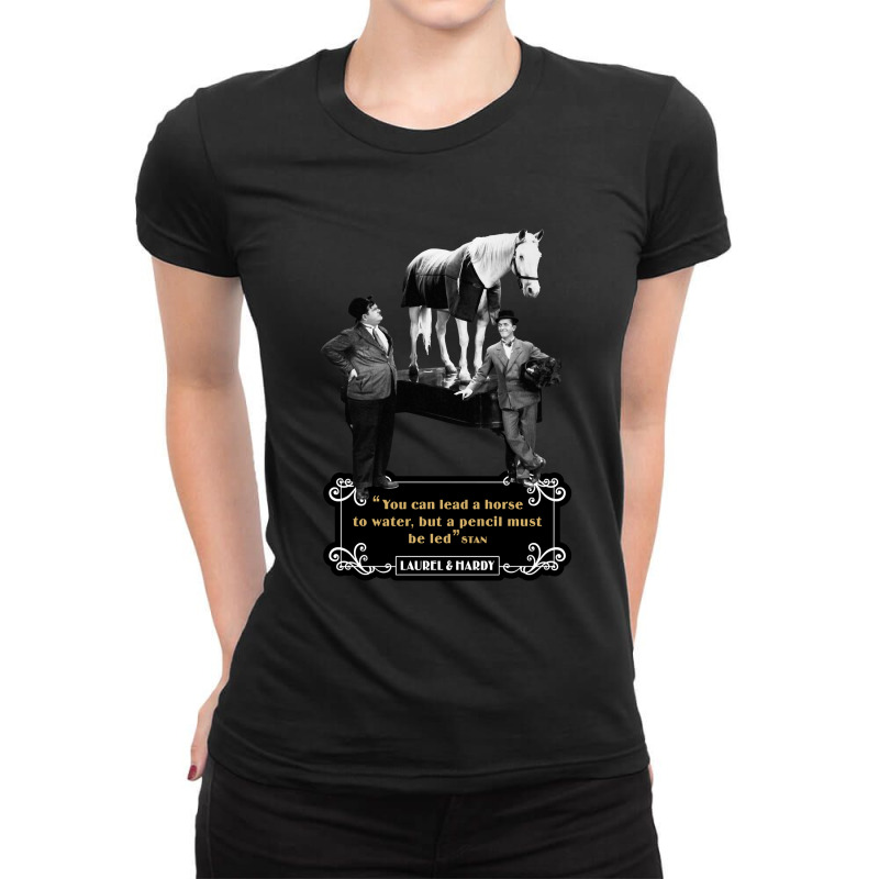 Art Character Stan Laurel Call Me Ladies Fitted T-Shirt by ArtistMelanie | Artistshot