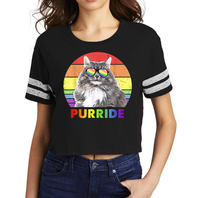 Funny Siberian Cat Rainbow Gay Pride Lgbtq T Shirt Scorecard Crop Tee by PET LOVE | Artistshot